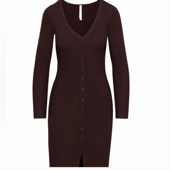 Aritzia The Group by Babaton Avalon Dress DARK BROWN - Picture 1 of 3